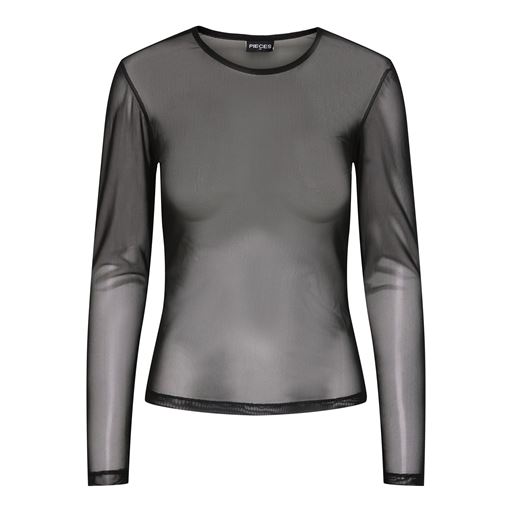 Pieces Ninni Mesh Bluse, Black, L