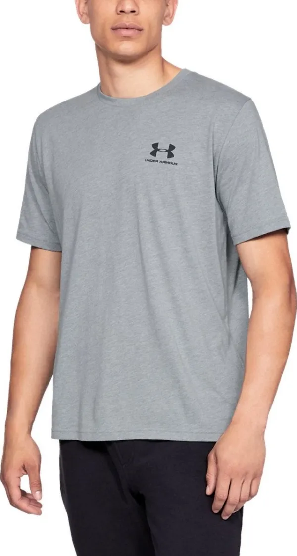 Under Armour Sportstyle Left Chest SS Men's Short Sleeve T-Shirt Grey Melange 1326799 036 M