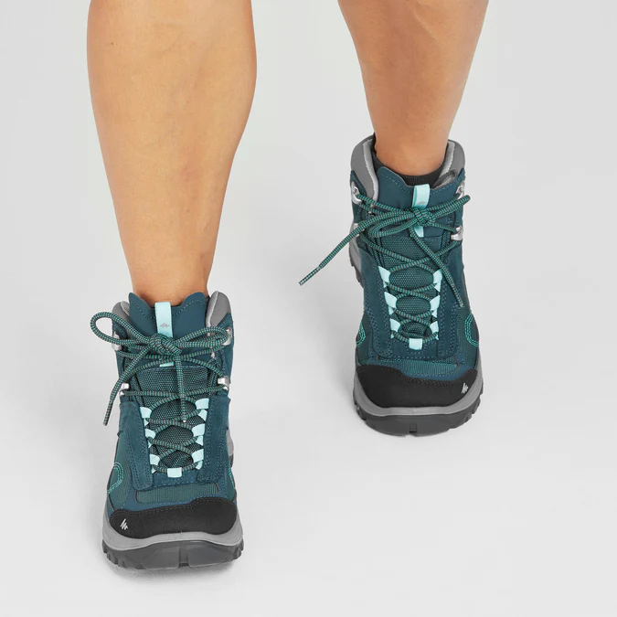 Decathlon Quechua - Botas de caminhada impermeáveis de cano médio Quechua MH100 para mulheres
