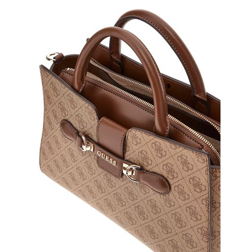 Guess Nolana Girlfriend Satchel, Latte Logo/Brown