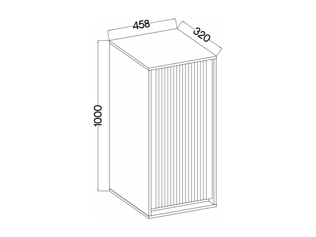 Meuble suspendu avec façade striée - 46 cm -chêne evoke - OSAKA
