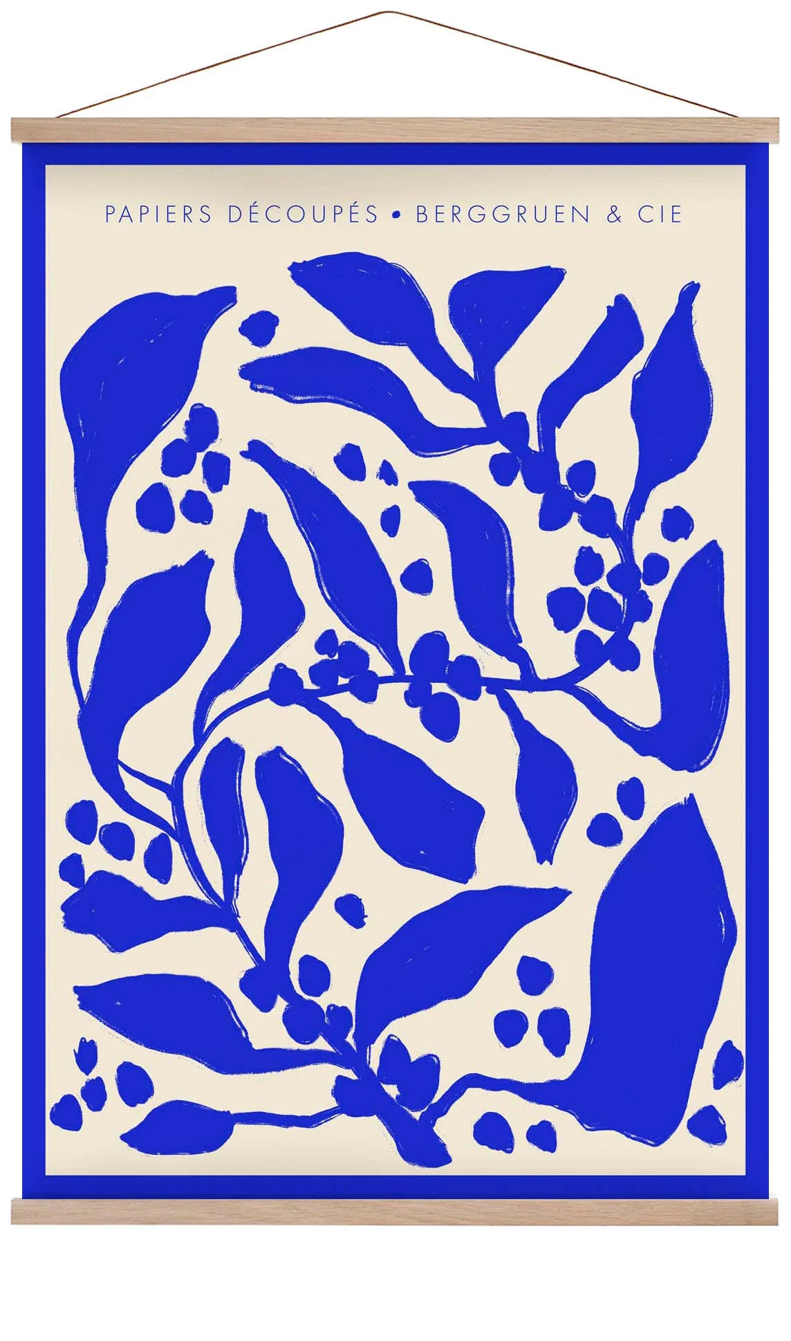 Blaue Beeren Papiers Découpés Kunstausstellung