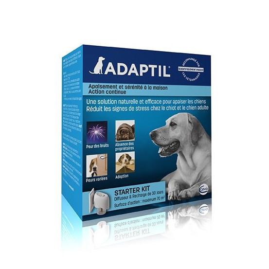 Produit apaisant Adaptil pour chien : diffuseur et flacon recharge 30j