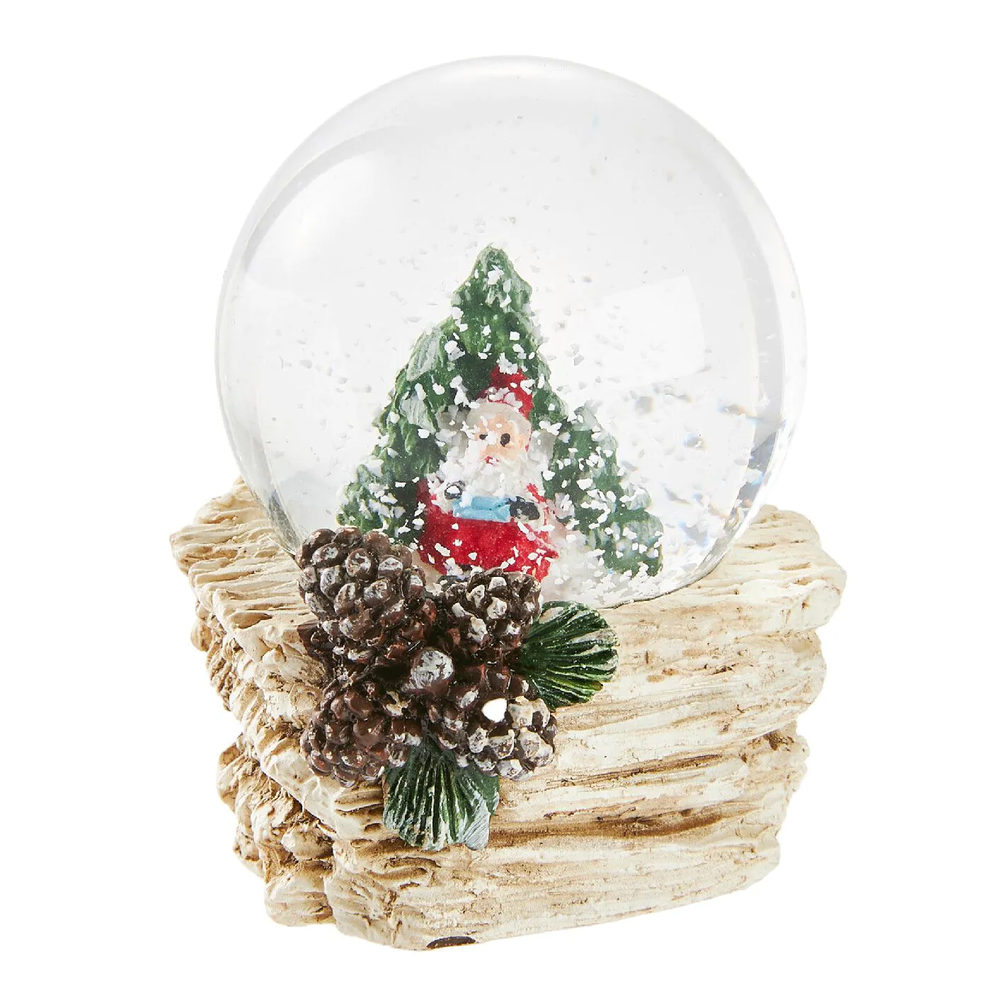Schneekugel Weihnachten, Nikolaus/Tanne, 4.5 x 6 cm