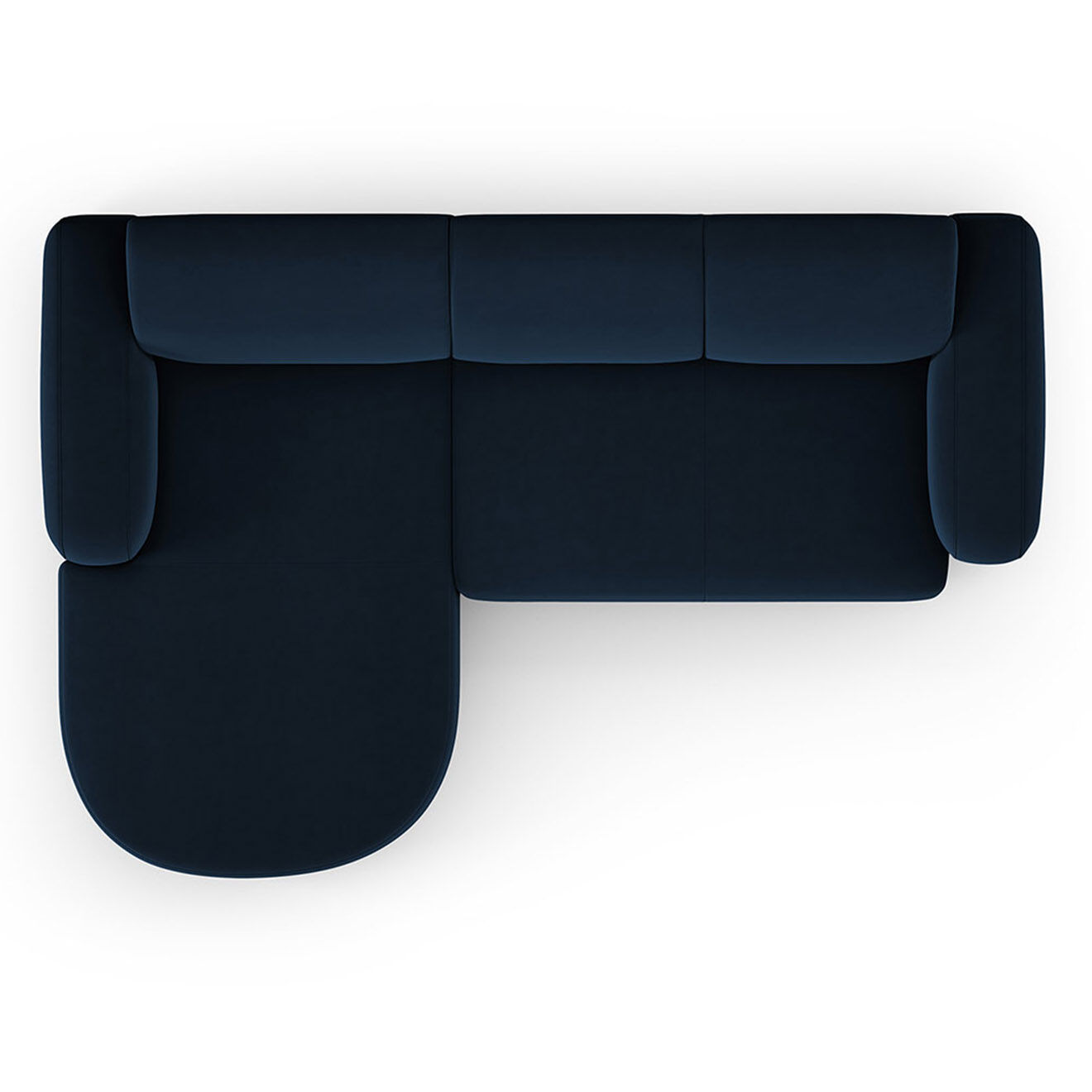 Mazzini Sofas Canapé d'angle gauche Velours Jasmin 4 Places bleu roi - 250x170x72 cm