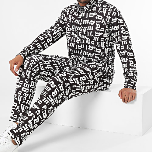 Ensemble Chemise Manches Longues Et Pantalon Jogging Noir