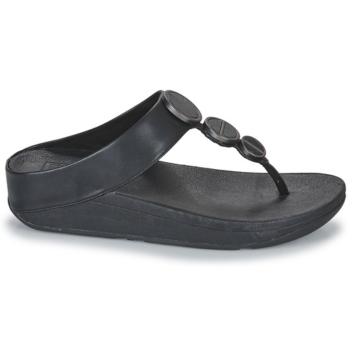 FitFlop - HALO METALLIC-TRIM TOE-POST SANDALS - Noir