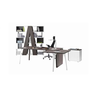 Bibliothèque réversible gauche/droite XENON - L90 x H188 x P38 - Chêne royal