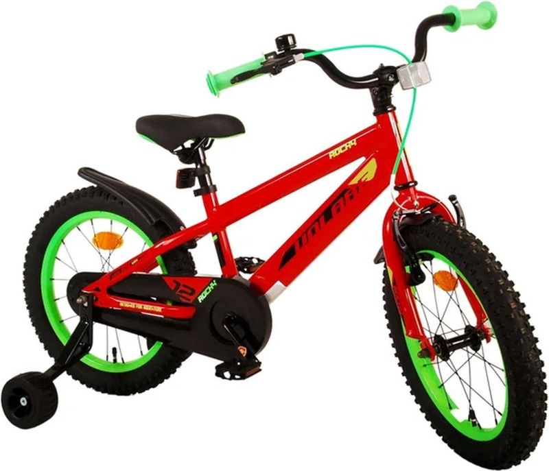 Volare Rocky - Kinderfiets - Rood - Handrem - Terugtraprem