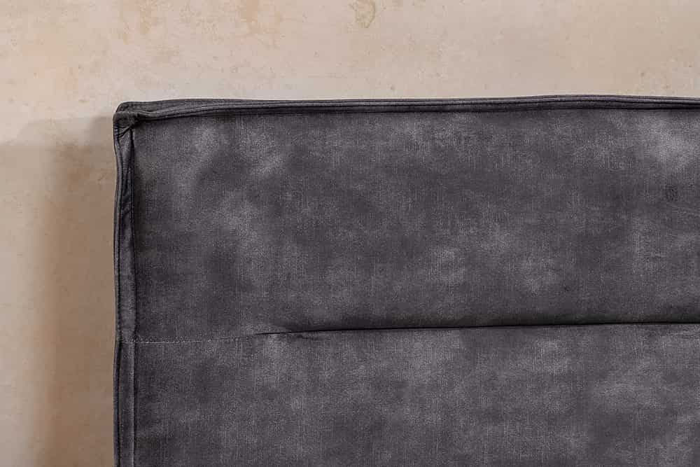 Modernes Boxbett STORAGE 180x200cm grau Samt mit Stauraum und Lattenrost