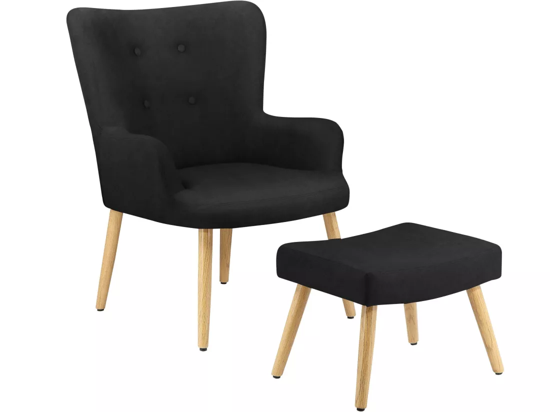 Coco Arm Chair Noir Microfibre