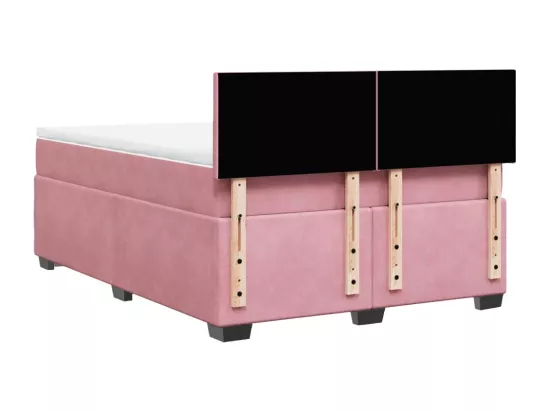 Sommier à lattes de lit avec matelas Rose 160x200 cm Velours
