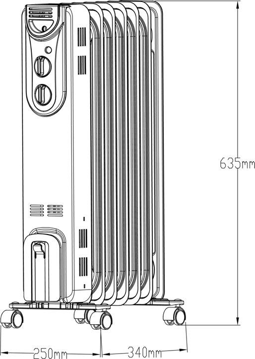 Radiateur bain d'huile CYBL20-7 1500W blanc