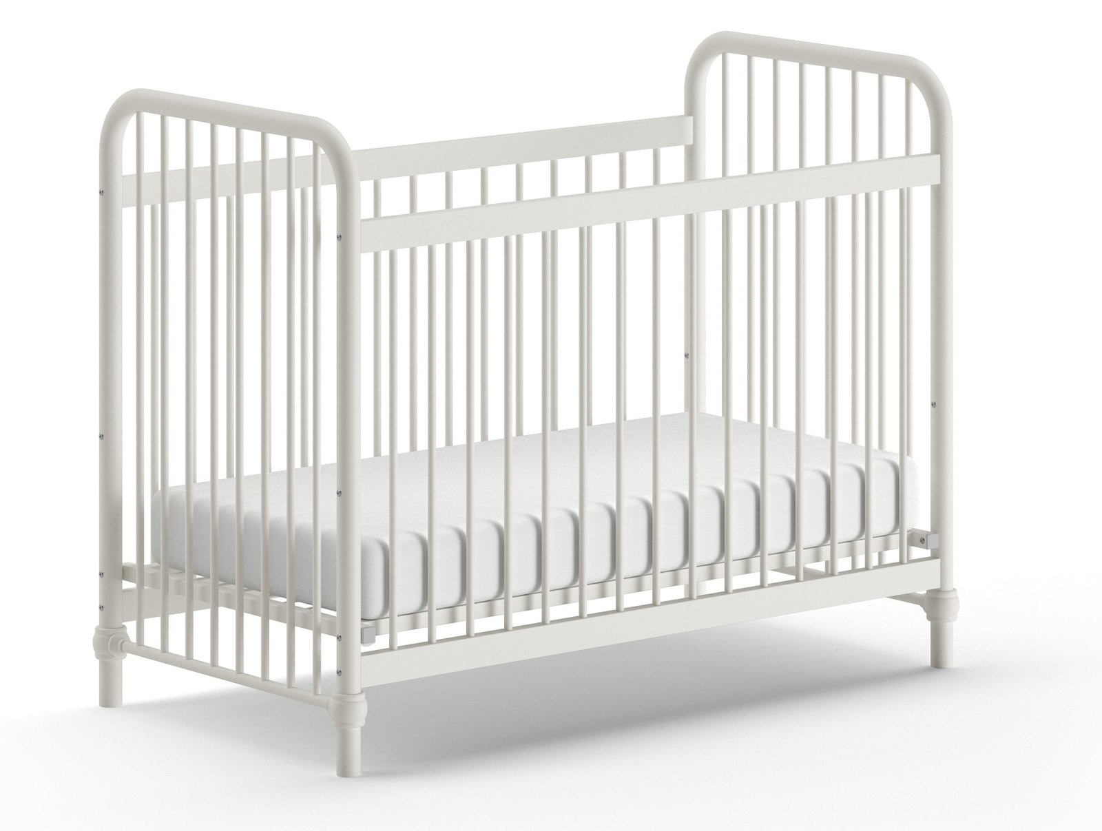 Babybett BRONXX - weiß matt - Metall - 60x120 cm