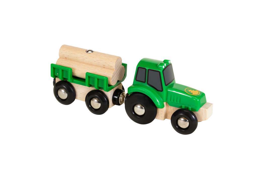 BRIO Spiel Traktor mit Holz-Anhänger