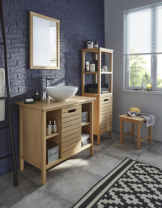 Meuble sous vasque à poser chêne Cooke & Lewis Tinn 90 cm