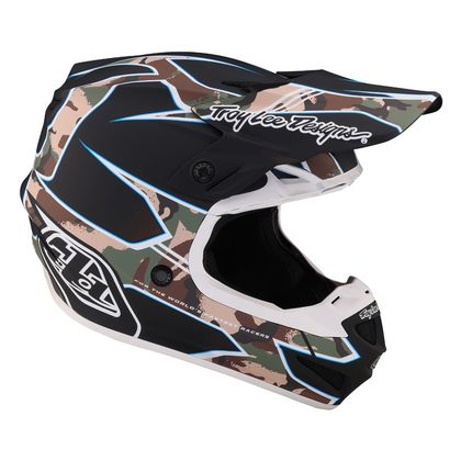 Casque cross TroyLee design SE4 POLYACRYLITE MATRIX MIPS 2024 - Vert / Noir