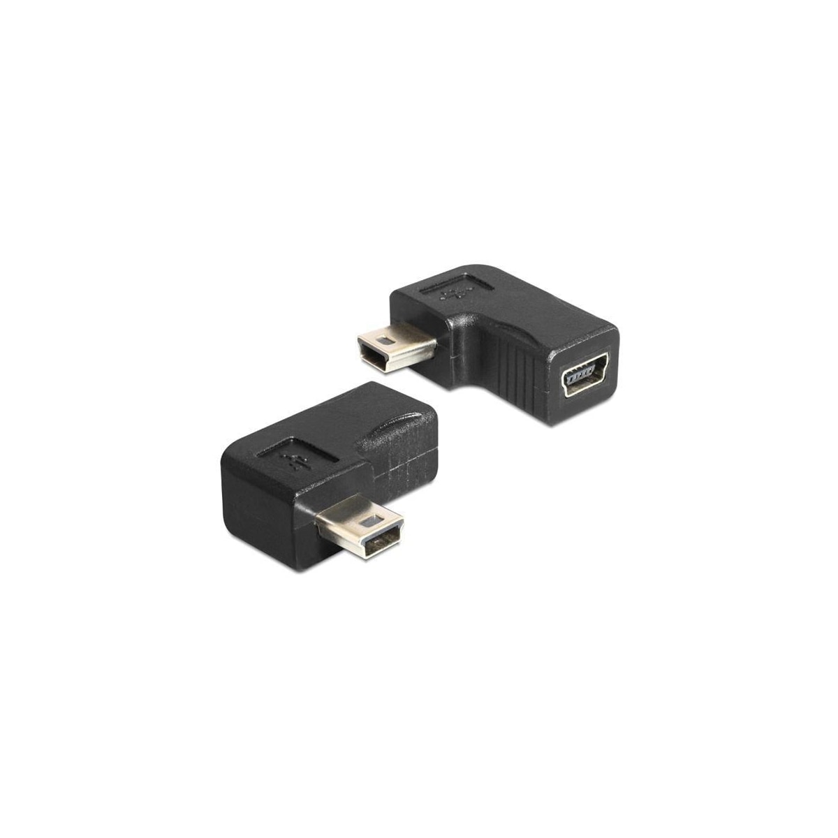 DeLOCK USB-adapter, USB-mini B 5-pin han til hun 90° vinklet, svart