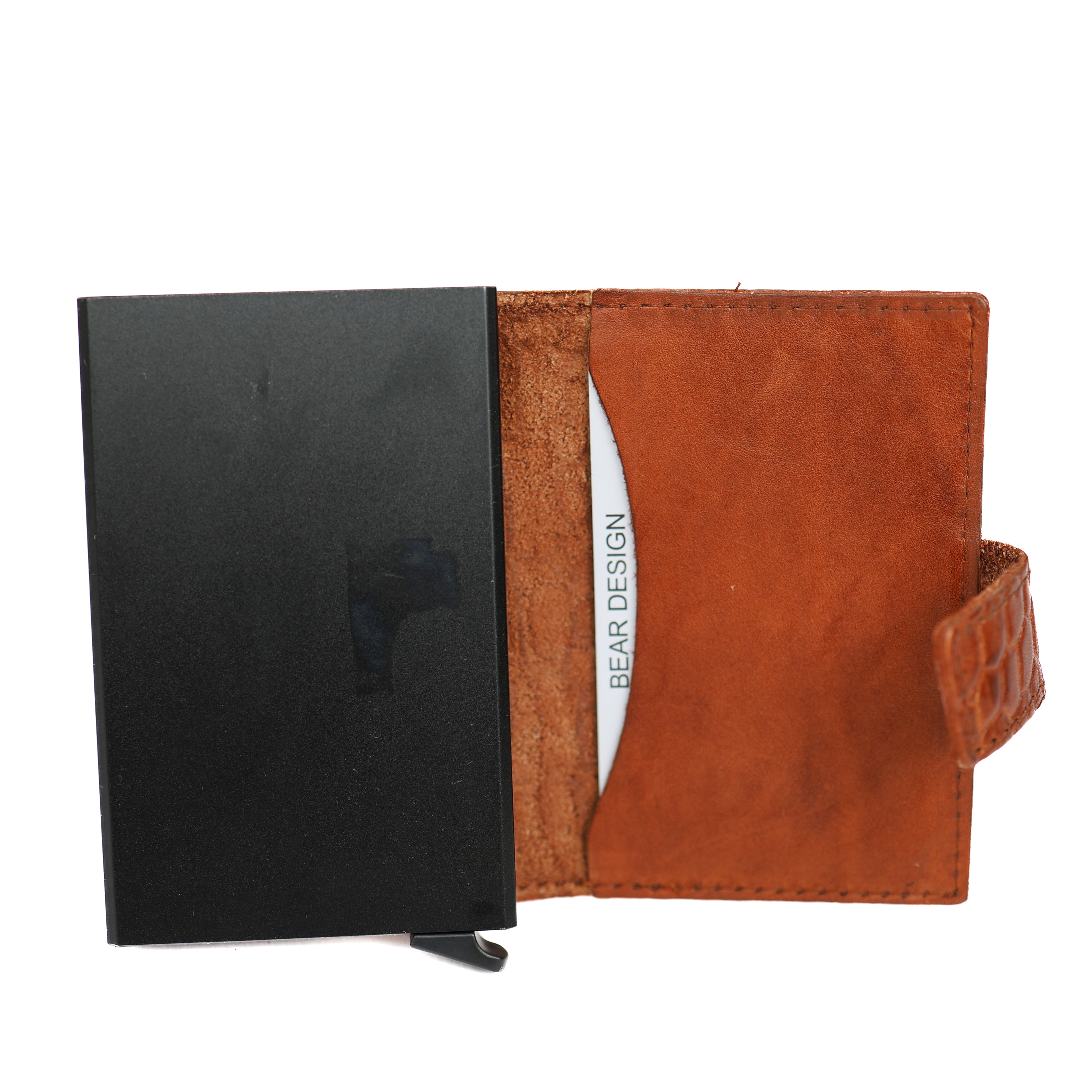 RFID Pasjeshouder 'Pip' cognac croco Croco cognac