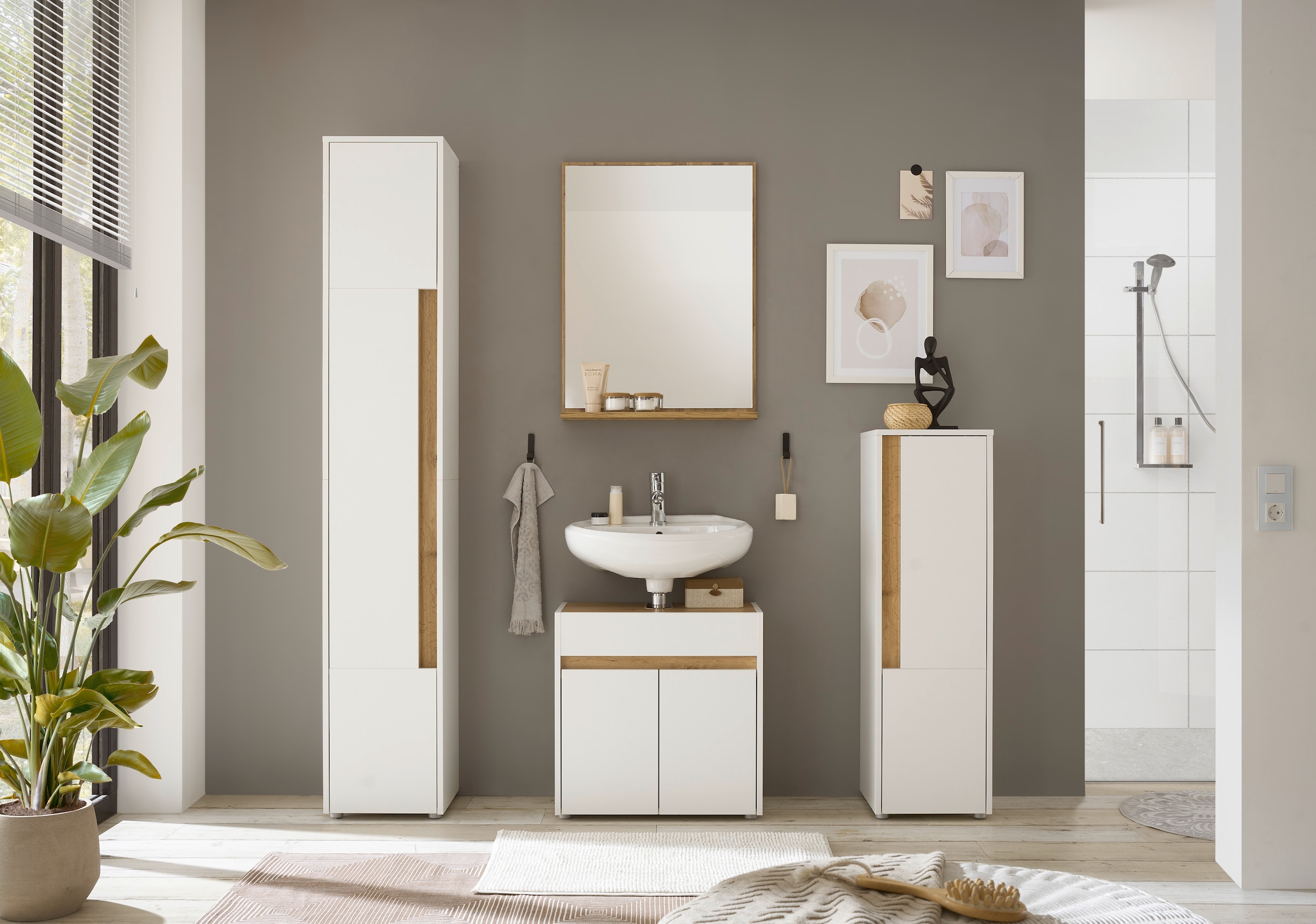 INOSIGN Badmöbel-Set »CITY/ GIRON, Bad im zeitlosen Design, 4-teiliges Badezimmer« Set, 4 Stk. tlg.