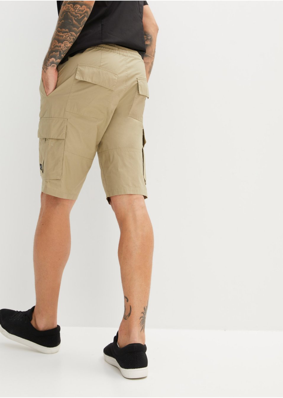 Bermuda cargo confort pour le ventre avec taille extensible, Regular Fit