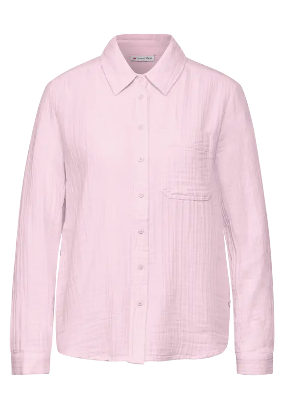 Musselin Hemdbluse - fresh rose