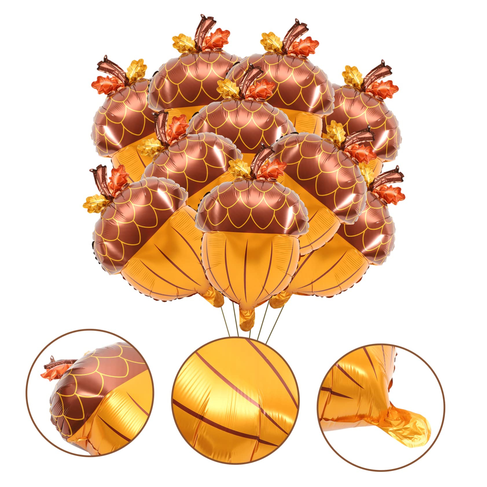 (64x41cm) Herbst Folien Ballon Thanksgiving Party Deko Luftballon - Eichel