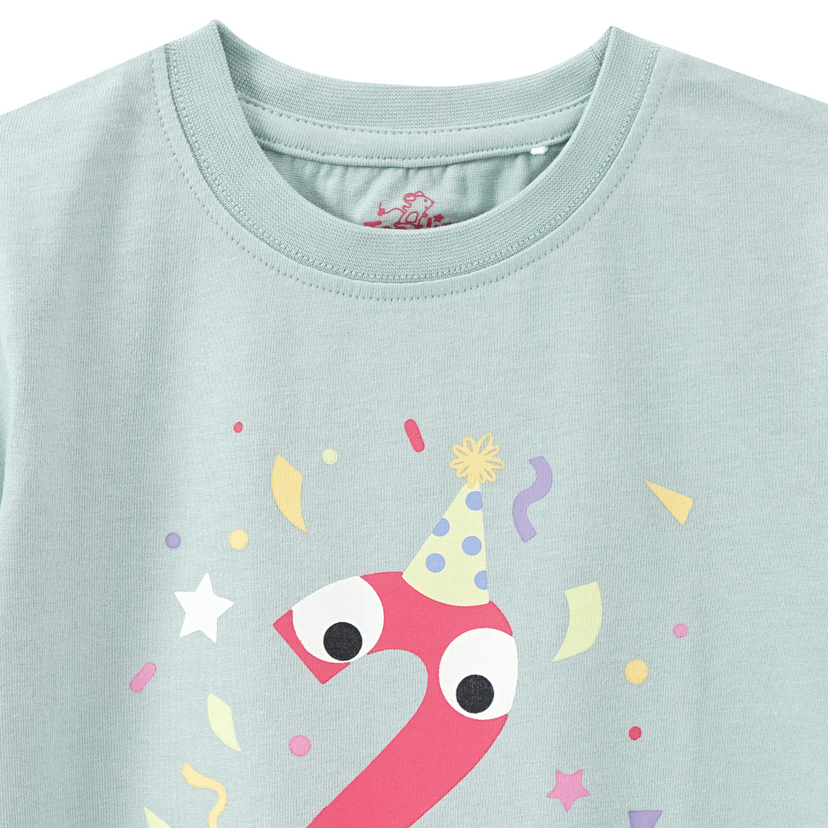 Topolino Kinder T-Shirt mit Geburtstagszahl 2 mintgrün