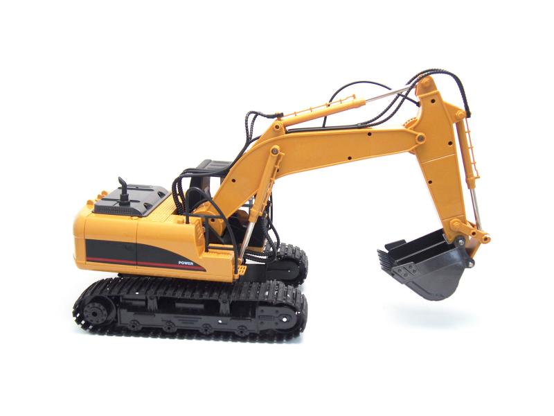 Amewi Bagger mit Metallschaufel, Licht & Sound RTR, 1:14 Ferngesteuerter Raupenbagger mti beweglichem Arm und Metallschaufel
