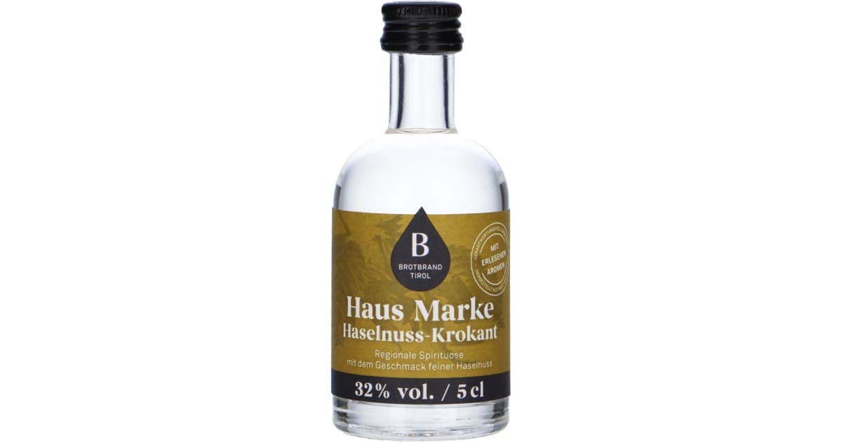 Therese Mölk Brotbrand Tirol Hausmarke Haselnuss-Krokant 32% 0,05 Liter (Einweg)