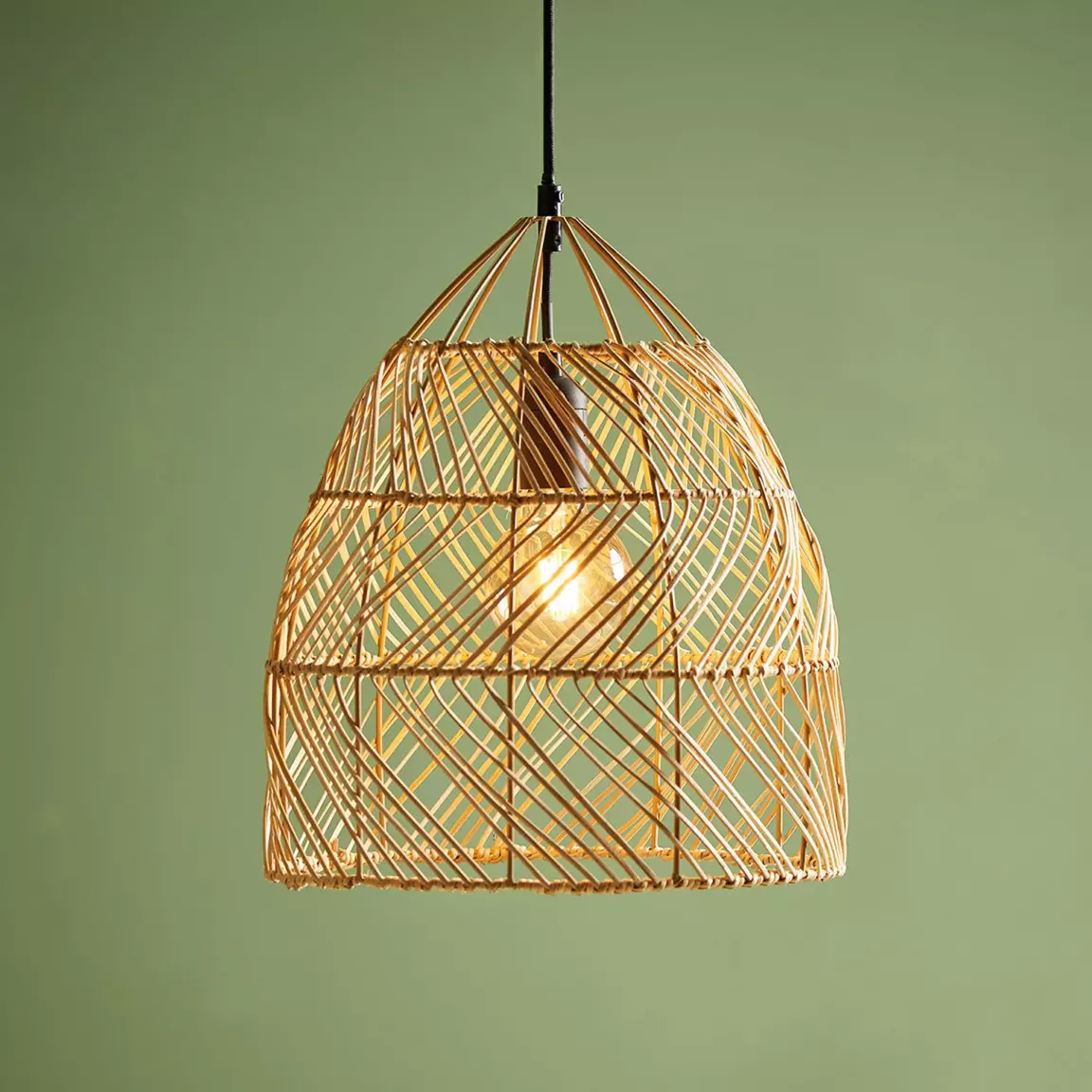 Suspension lumineuse bambou (D30 cm) Haiku Naturel