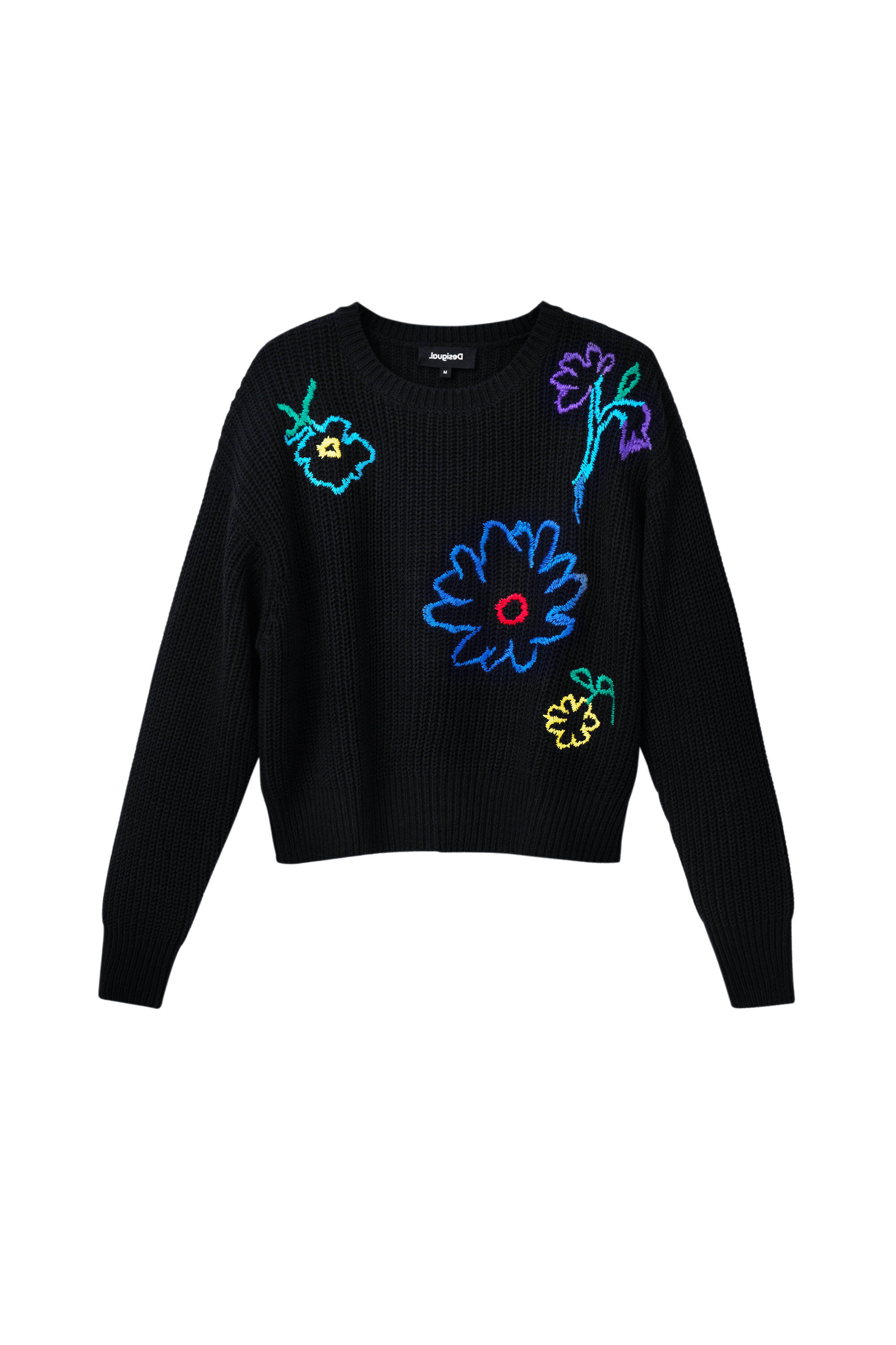Pull brodé fleurs