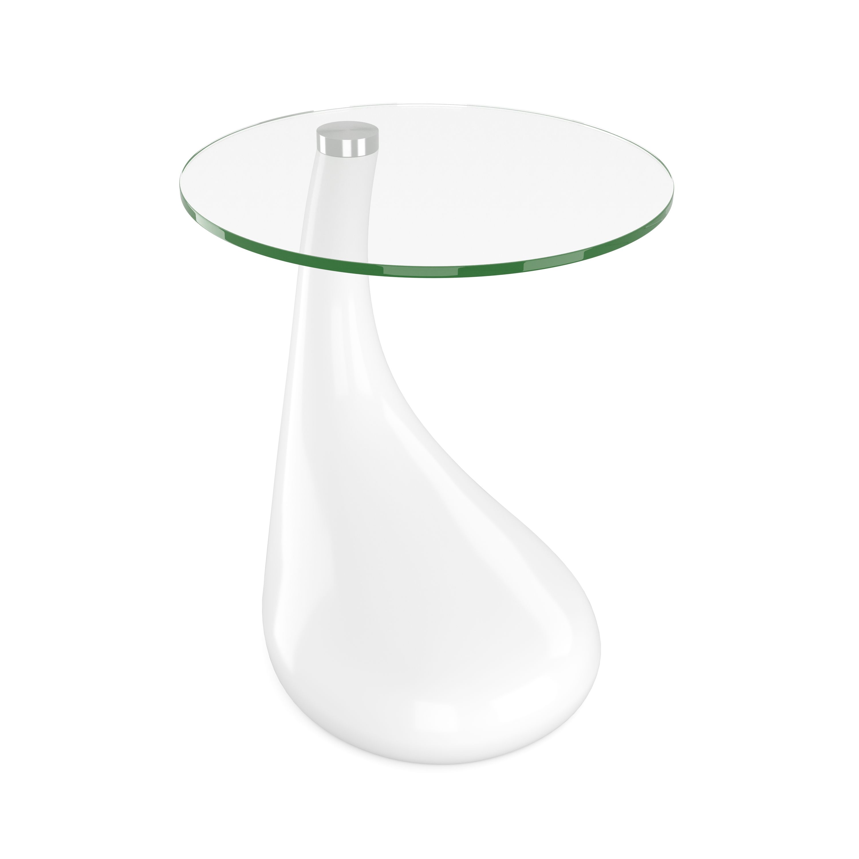 Beistelltisch Glas LORETTE rund weiss