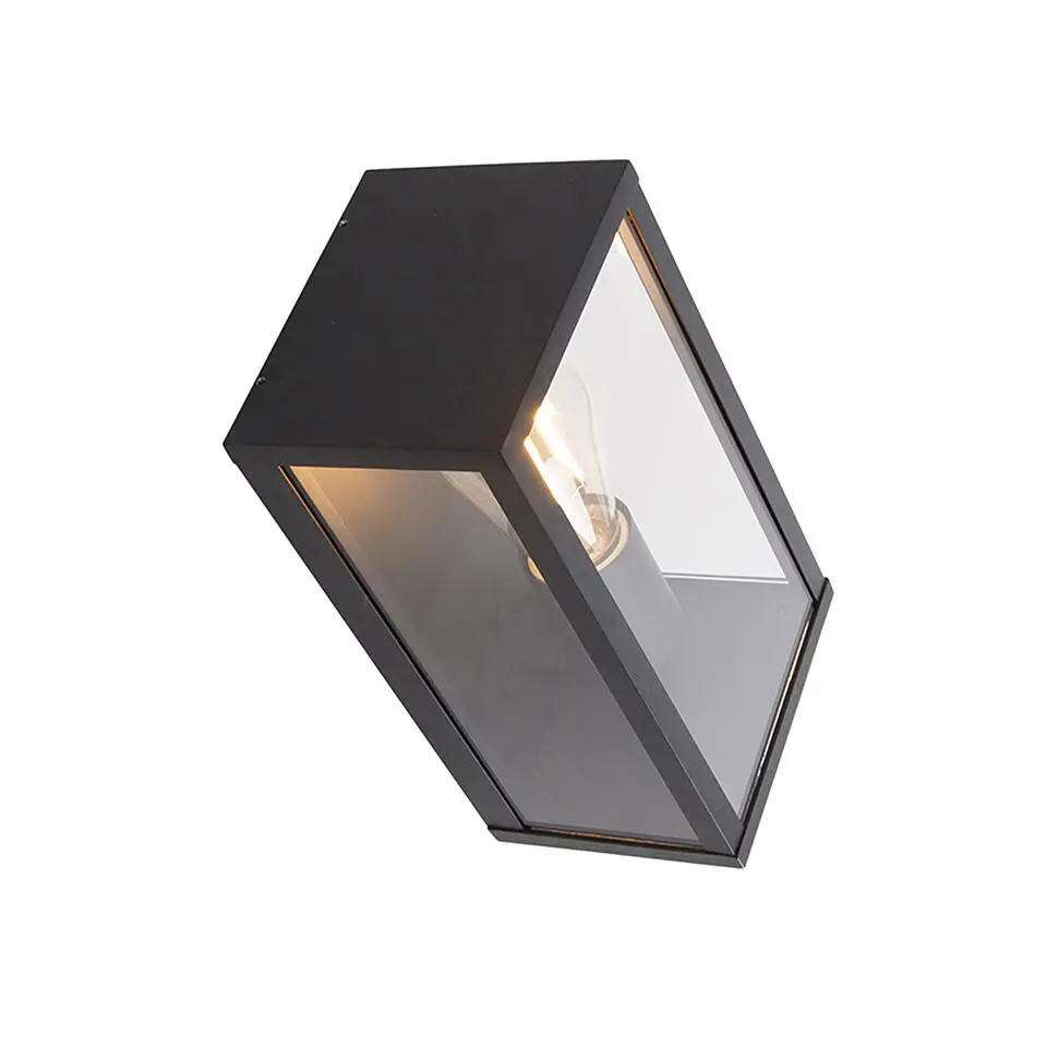 Qazqa wandlampen buiten charlois zwart e27