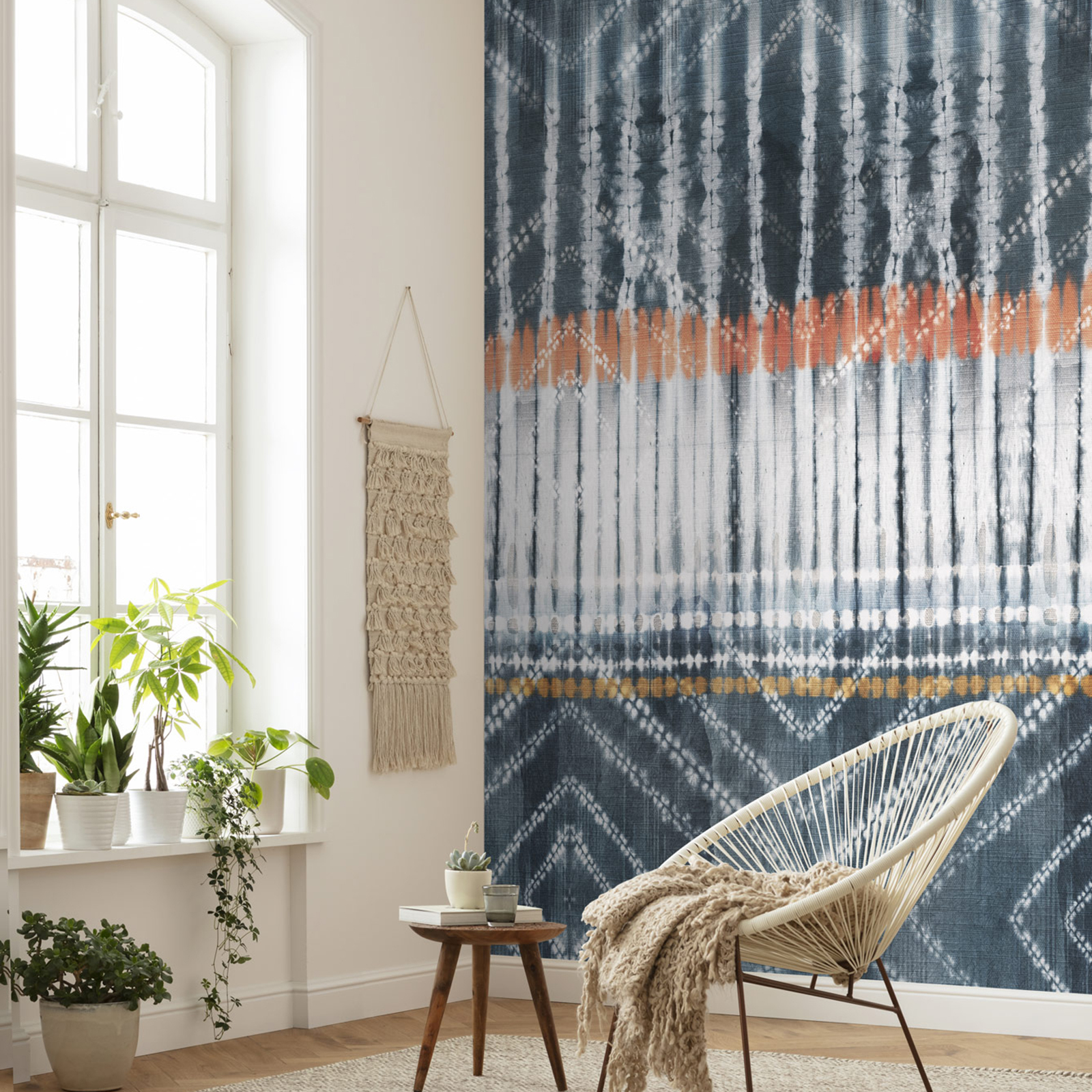 Vlies-Fototapete NATIVE - blau-weiß - 200x250 cm