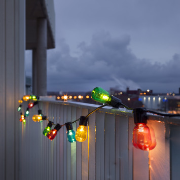 Feestverlichting lichtsnoer 20 multicolor LED lamen
