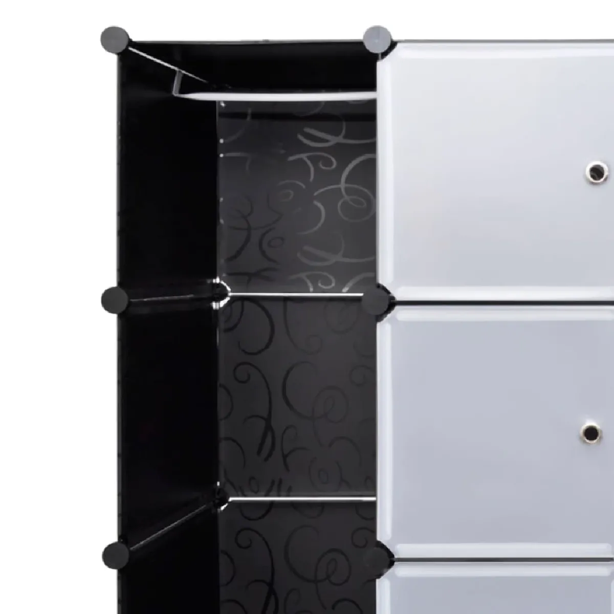 vidaXL Armoire modulaire 18 compartiments Noir et blanc 37x146x180,5cm