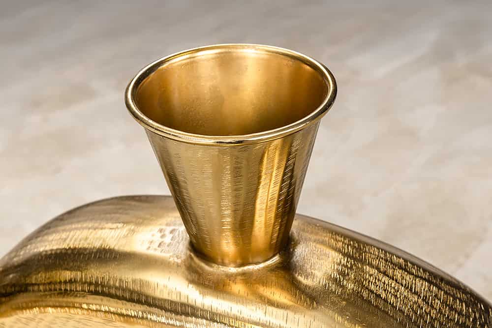 Handgefertigte Vase ORIENT L 50cm gold Metall Hammerschlag Design