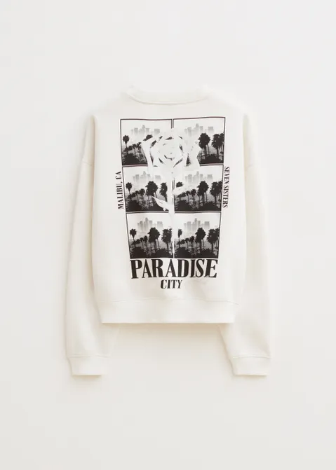 Sweater met print off-white (WIT.O)