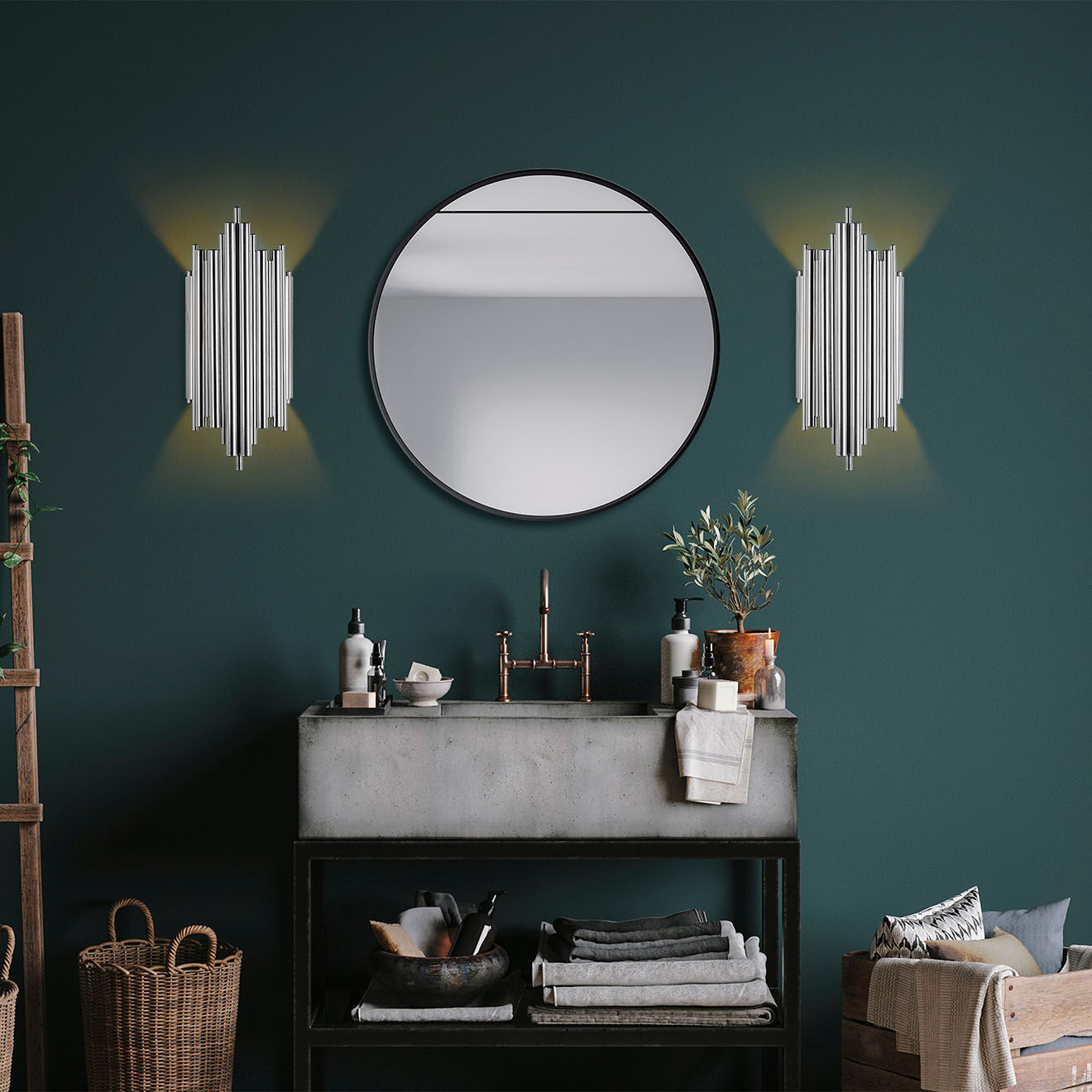Opviq Applique murale Reis chrome - 18x40x8 cm
