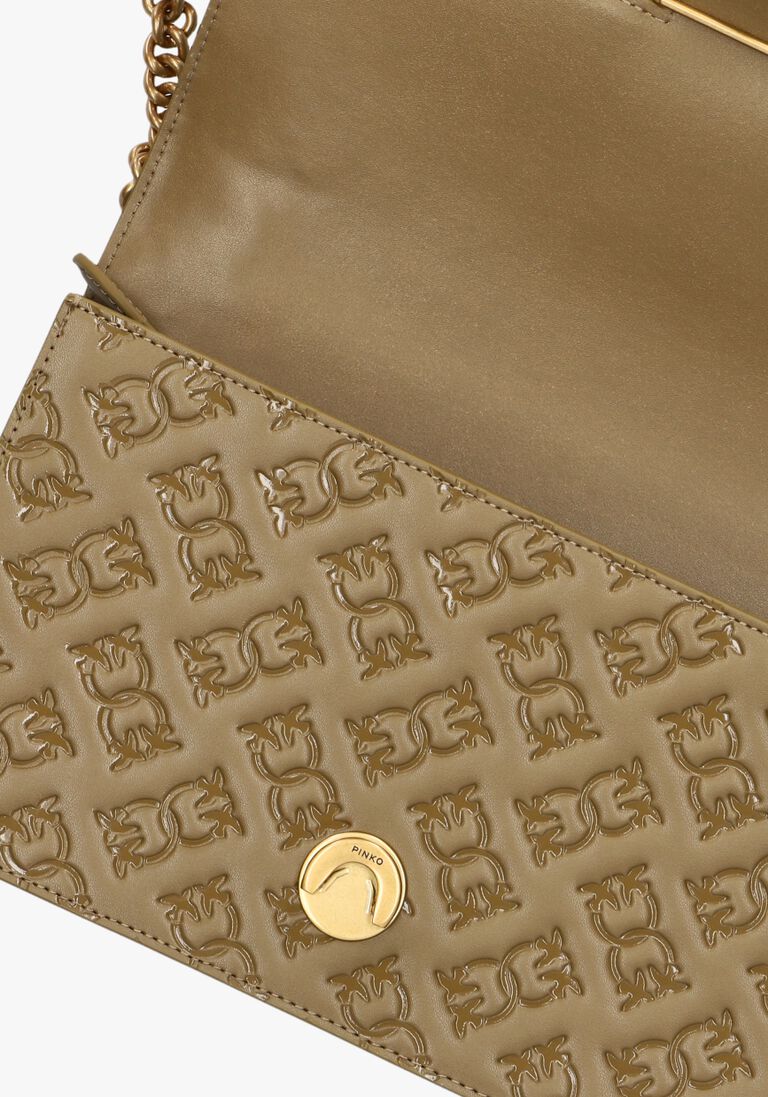 groene pinko schoudertas love one classic dc vitello