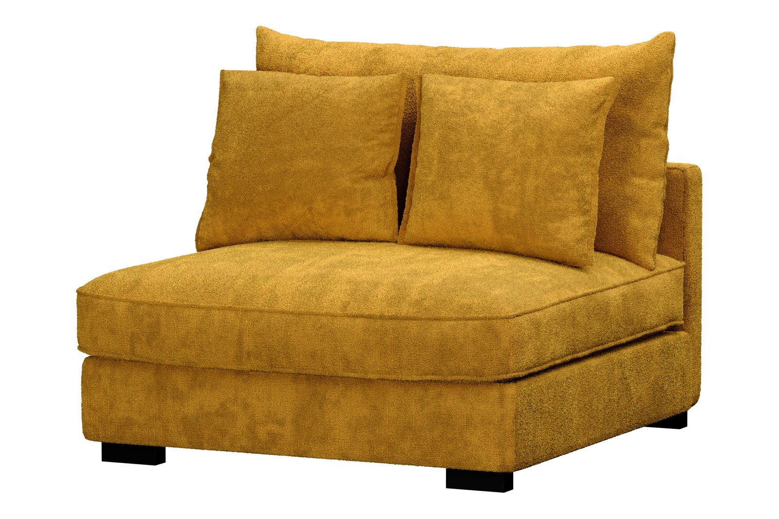 Rossi 1,5-seter stol Tekstil Genesis 10 Golden Yellow med sorte ben. Std. Komfort.