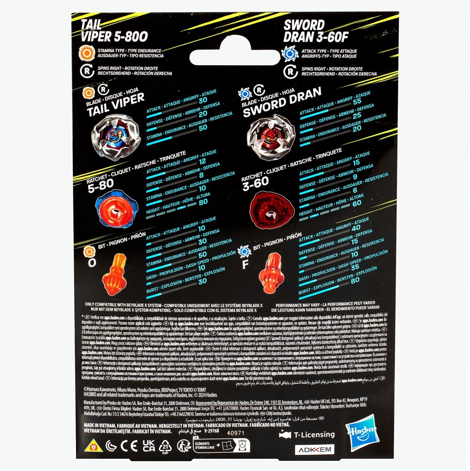 Beyblade – BBX Bey Bbx Tail Viper Sword Dran
