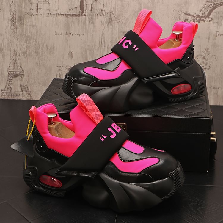 Mr Ozera - Robuuste platform sneakers met tweekleurige kleefband