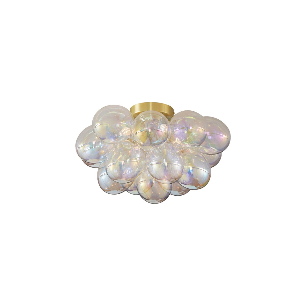 Design plafondlamp messing met regenboog glas 4-lichts - Uvas