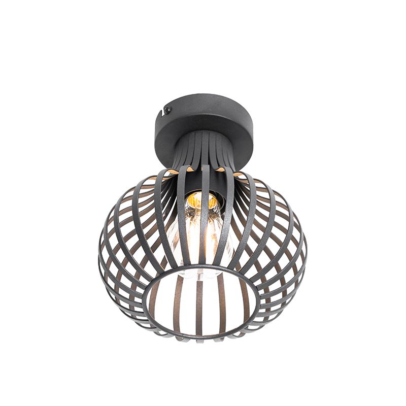 Moderne plafondlamp zwart 18 cm - Saffira