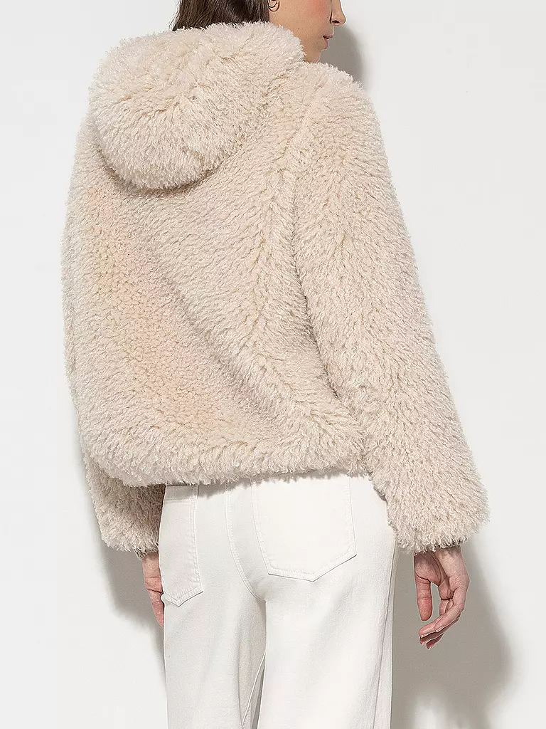 LUISA CERANO Jacke in Felloptik creme
