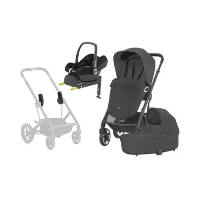 Cybex TALOS S Lux Duovogn inkl. Maxi-Cosi CabrioFix & Base, Moon Black/Black