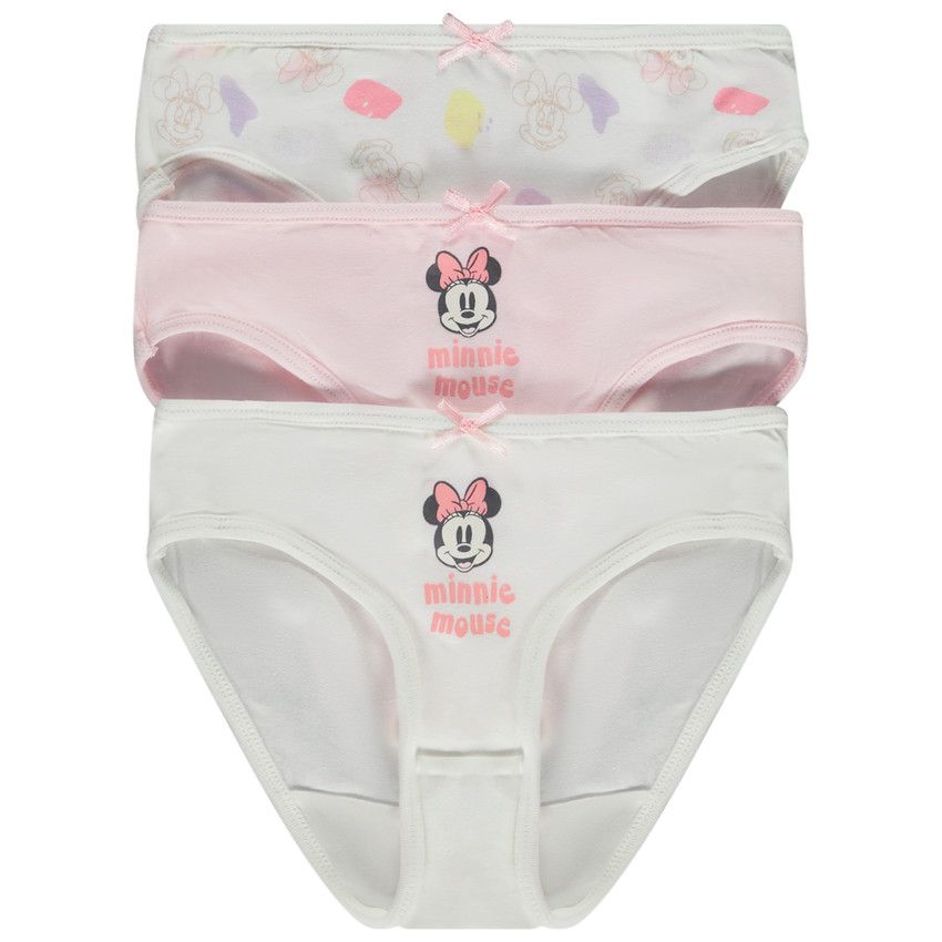 Lot de 3 culottes fantaisie Minnie Disney pour fille - Rose