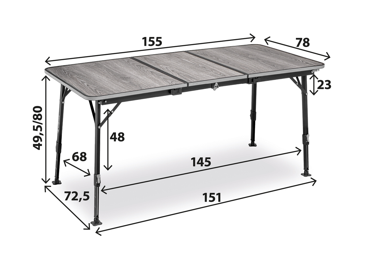 Brunner ELÙTOP 6 Compack Extension campingtafel - 155 x 78 cm